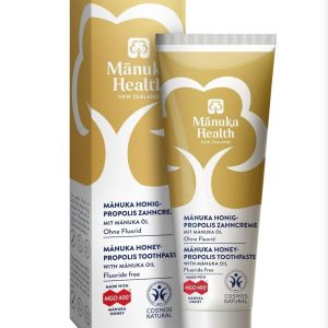 Pasta de dinti fara fluor, cu miere de Manuka MGO 400+, Propolis, ulei de Manuka (75ml) - pentru copii si adulti