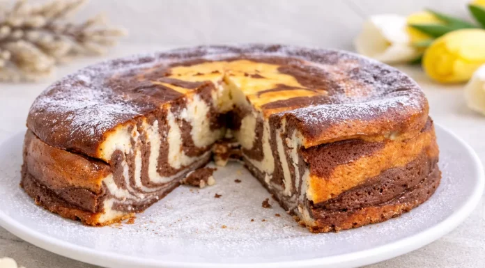 Pască marmorată / zebra, fără aluat. Cremoasă, aromată și cu aspect spectaculos care iese perfect de fiecare dată